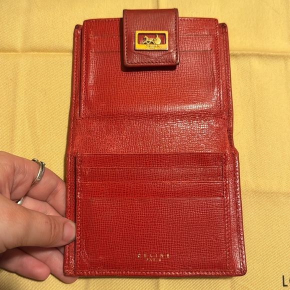 Celine Red Kisslock and Snap Wallet - Picture 6 of 8